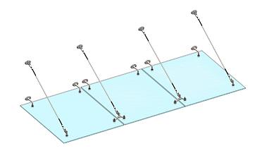 Комплект фурнитуры для козырька 1500х3700 (на вантах/тягах) k671-15-37 купить в Новосибирске