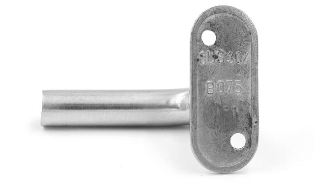 Держатель поручня выносной на стойку, с регул. ложементом под Ø38.1 мм, резьба внутр. М8, шлифованный, (aisi 304) k261-2 2