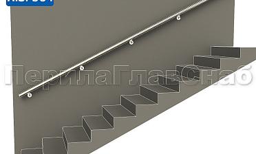 Готовый пристенный поручень с 5 держателями, длина 3700 мм (AISI 304) k730-37 купить в Новосибирске