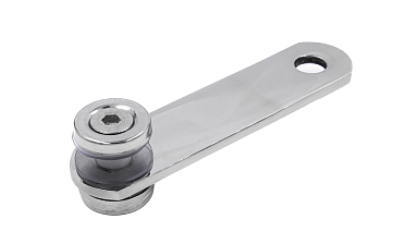 Стеклодержатель пластинчатый 2хМ8 (половинка), по центрам 85х5 мм, полированный, шайбы 5 мм штамп., под стекло 6-12 мм, (AISI 304) k023-1/2 купить в Новосибирске