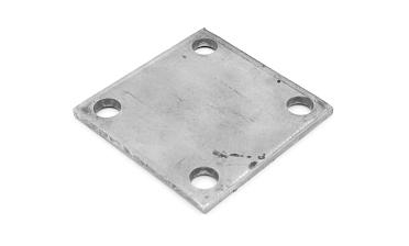 Фланец стойки 75х75х5 (4.3), AISI 304 #200, 4 отв. М10 (аналог Ф-0115) k115-5 купить в Новосибирске