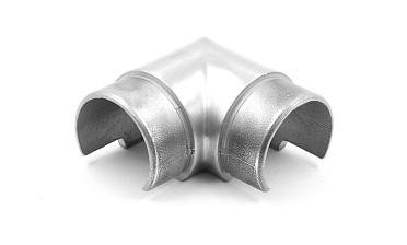 Отвод поручня с пазом Ø48.3мм, 90°, с двумя установочными кольцами, шлифованный 320Grit, (aisi 304) Фk237-2 купить в Новосибирске