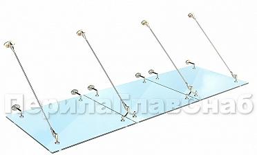 Комплект фурнитуры для козырька 1200х2800 (на вантах/тягах) k671-12-28 купить в Новосибирске