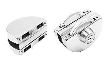 Замок для стеклянной двери с ответной частью на стекло, без вырезов в стекле полированный t109 PSS купить в Новосибирске