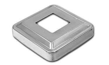 Низ стойки фигурный под трубу 25х25 мм, 66х66х0.4, высота 16 мм, полированный (AISI 304) k374 купить в Новосибирске