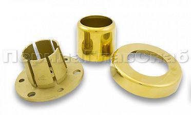 Цанга под трубу Ø38.1 мм, полированная #600, AISI 304, 3 отв. Ø7 мм, 3 отв. Ø9 мм, под золото Фk026-88 купить в Новосибирске