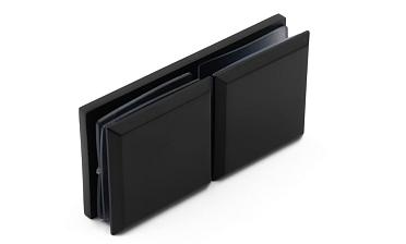 Коннектор для душевой кабины стекло-стекло 180°, 45х45, черный, вырез 71 t734 BZn купить в Новосибирске