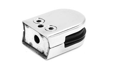 Стеклодержатель штампованный под стекло 8 мм (4+4 мм), под стойку Ø38.1 мм 40х24х54, шлифованный (AISI 304) Фk038-2 купить в Новосибирске