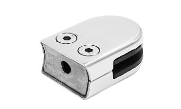 Стеклодержатель штампованный под стекло 8 мм (4+4 мм), под стойку Ø38.1 мм 40х24х55, полированный (AISI 304) k038 купить в Новосибирске