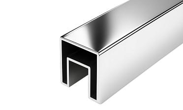 Труба 40х40 мм с пазом 24 х 24 под стекло, AISI201 #600 k856-3 купить в Новосибирске