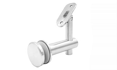 Выносной держатель поручня на стекло 8-20 мм, регулируемый, с ложементом, шлифованный, AISI 304, уценка Фk241-У купить в Новосибирске