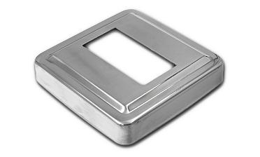 Низ стойки под трубу 50х25 мм, 84х84х0.6 мм, высота 17 мм, полированный (AISI 304) k398 купить в Новосибирске