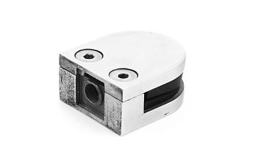 Стеклодержатель литой, под стекло 8 мм. 4+4 мм. на плоскость 40х22х48 полированный (AISI 304) k002-2 купить в Новосибирске