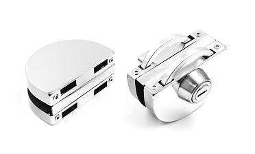 Замок для стеклянной двери с ответной частью на стекло, без вырезов, нержавеющая сталь AISI 201, полированная t109-201 PSS купить в Новосибирске