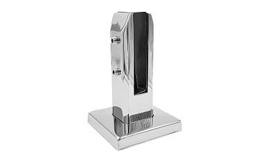 Стеклодержатель напольный 50х50х160 мм, литой, плоский, без сверления, нержавеющая сталь AISI 304, полированная k275-3 купить в Новосибирске