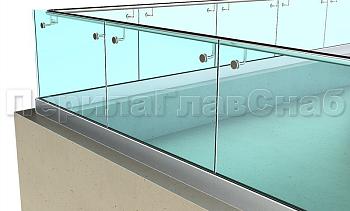 Ограждение кровли на несущем стекле и алюминиевом профиле в Новосибирске. Готовые проекты ПерилаГлавСнаб