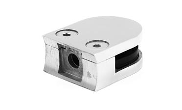 Стеклодержатель литой с вставками под стекло 8-10 мм, закругленный под Ø50.8 мм, 40х22х50, полированный, (AISI 304) k001-8 купить в Новосибирске