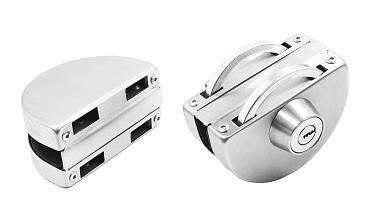 Замок для стеклянной двери с ответной частью на стекло, без вырезов в стекле шлифованный t109 SSS купить в Новосибирске