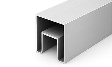 Труба 40х40 мм с пазом 24х24 под стекло, 6000 мм, алюминиевая, анодированная Фk856-3 AL купить в Новосибирске
