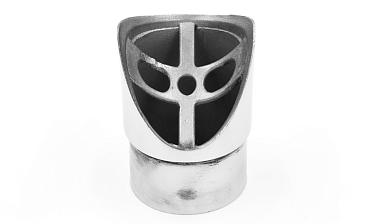 Наконечник седловина косая 30° на стойку Ø50.8 мм, под поручень Ø50.8 мм, литая, полированная, AISI 304, k560 купить в Новосибирске