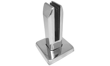 Cтеклодержатель напольный, плоский 45х50х160 мм, для стекла 10 - 12 мм, полированный, без сверления стекла AISI 201 k282-201 купить в Новосибирске