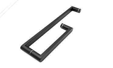 Ручка 225х425 круглая+квадратная труба AISI 304 черная t628 BL купить в Новосибирске