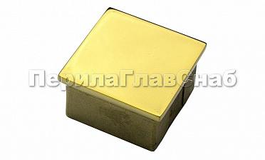 Заглушка для профильной трубы 40х40 мм, литая, полированная, под золото Фk224-88 купить в Новосибирске