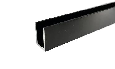 П-образный профиль 19x13, L=2500, под стекло 8 мм, алюминий анодированный в черный глянцевый t756-2500 AND BL купить в Новосибирске