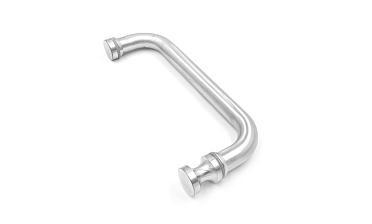 Дверная ручка с кнобом для стекла 8-10 мм, 19х201 мм, отверстие 12 мм, шлифованная t623-200 SSS купить в Новосибирске