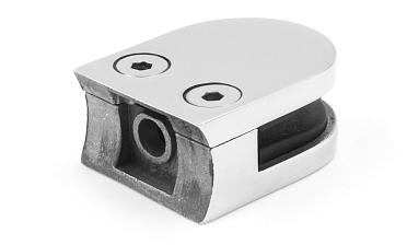 Стеклодержатель литой под стекло 8 мм (4+4 мм), под стойку Ø38.1 мм 40х22х49, полированный (AISI 304) k001-4 купить в Новосибирске