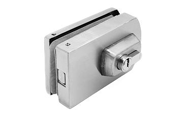 Замок для стеклянной двери вертикальный с ответной частью на стену и пол, шлифованный, вырез 15 t135 SSS купить в Новосибирске