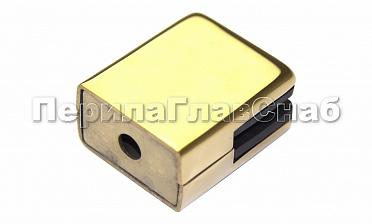 Стеклодержатель штампованный квадратный на плоскость для стекла 8 мм (4+4 мм), полированный, под золото (AISI 304) Фk352-88 купить в Новосибирске