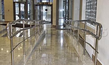 Ограждение пандуса с одним ригелем в Новосибирске. Готовые проекты ПерилаГлавСнаб