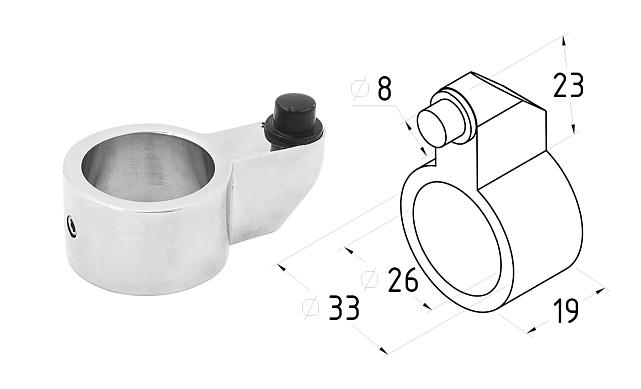 Комплект раздвижной системы для стеклянных дверей, AISI 304, полированный t406 3