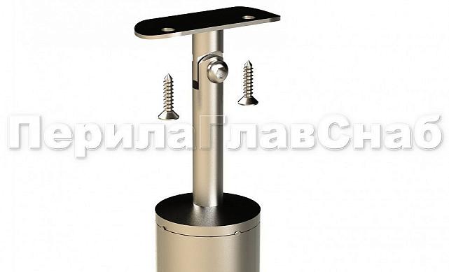 Стойка круглая Ø38.1: 2 штамп. зажимных стеклодержателя, полированная, высота 950 мм (AISI 201) k726-L 4