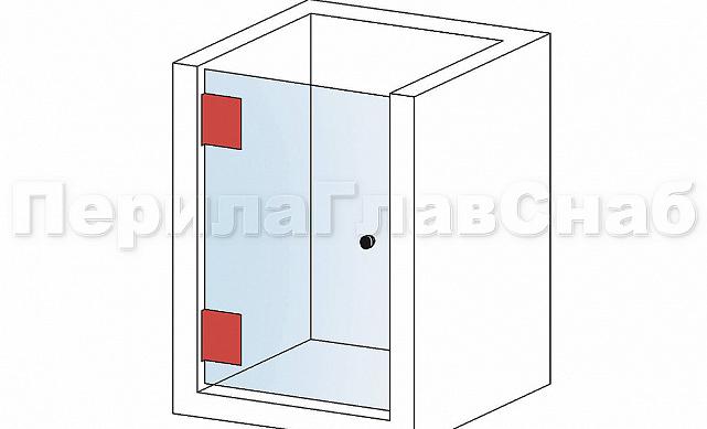 Петля для душевой кабины стена-стекло 90° 90х55 мм латунь-хром, полированная t305 PC 3