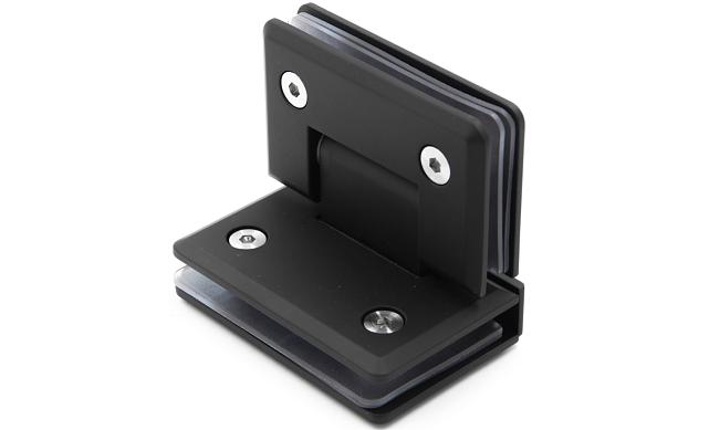 Петля для душевой стекло-стекло 90х55 мм, 90°, цинк, черный t304 BZn 5