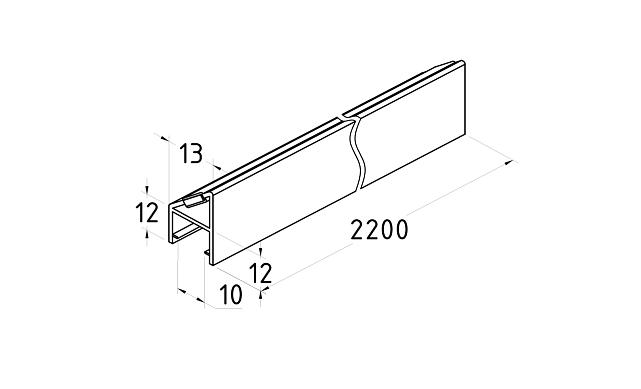 Комплект уплотнителей для стекла в душевую кабину (2 шт.), стекло-стекло 10 мм, с магнитом 90°/180°, 2200 мм t220 3