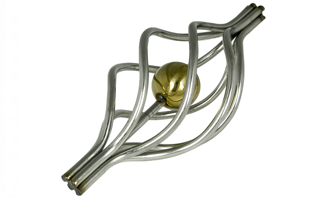 Декоративная вставка (корзинка) для стойки Ø25 мм, с золотым шаром k388-2 4