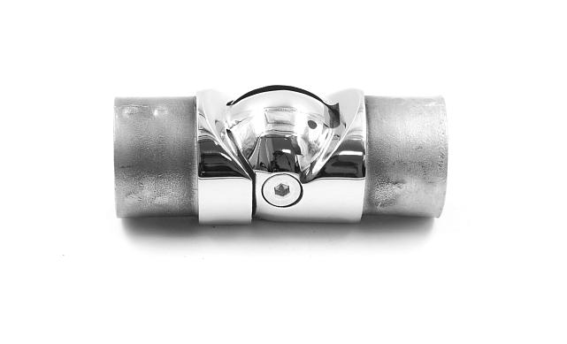 Поворот литой, шарнирный под Ø42.4 мм, полированный, AISI 304 k273 5