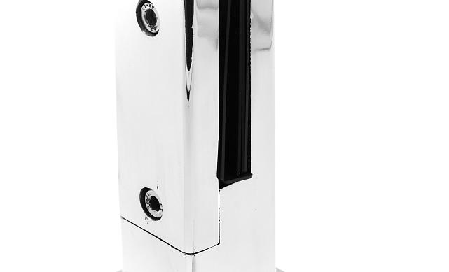 Стеклодержатель напольный 50х50х190 мм, литой, плоский, для стекла 10-12 мм, нержавеющая сталь AISI 304, полированная k275-2 11