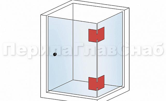 Петля для душевой кабины стекло-стекло 90° 90х55 мм полированный  t304 PSS 2