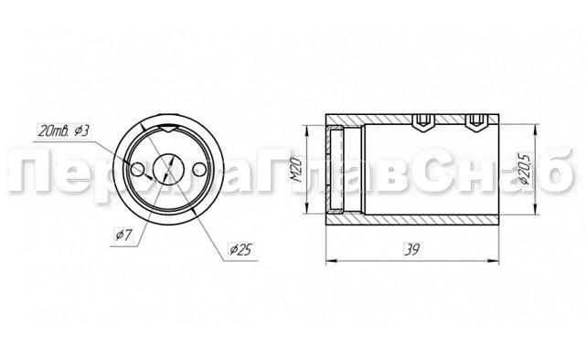 Коннектор стена-труба для трубы 19 мм, без юбки, полированный t907-2 PSS 2