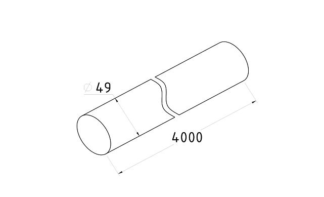 Пластиковый поручень текстурный, цвет белый, Ø49мм, длина 4м k893-2 2