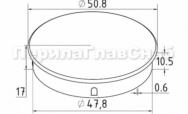 Заглушка для трубы Ø50.8 мм полированная золотая k014-88  2