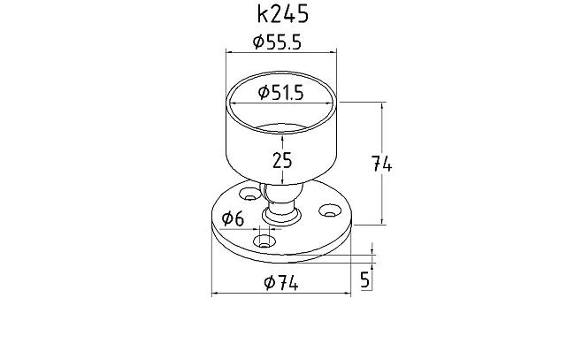 Фланец с шарниром для трубы Ø50.8 мм полированный, литой, AISI 304 k245 2