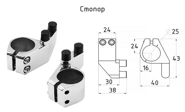 Комплект раздвижной системы для стеклянных дверей, AISI 304, полированный t405 4