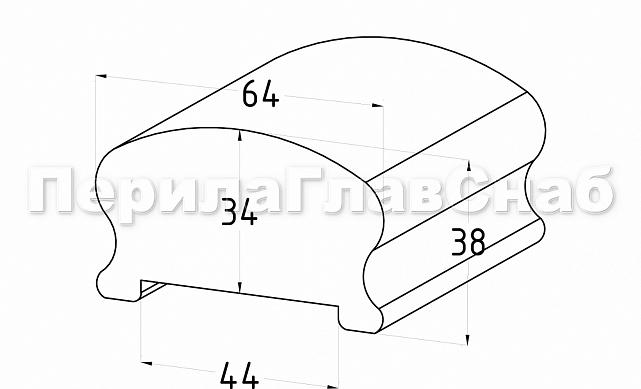 Пластиковый поручень фигурный текстурный, цвет Венге, длина 4м k897-3  2