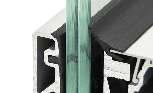 Комплект профиля зажимного для стекла 20мм и 10+10, с отверстием, НЕАНОД. алюминий 100х60мм, т100-2-20 9