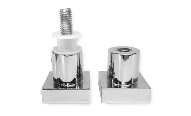 Ручка-кноб квадратная, для стекла 6-12мм, алюминий, полированная t669 ALPC 4